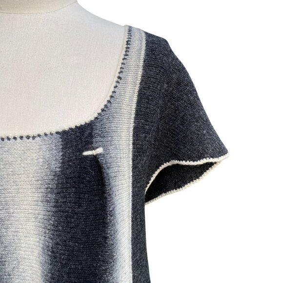 Baltic Inspirations Gradient Knit Tunic Dress Gray Wool Scandi Art Lagenlook-XL - Picture 6 of 14